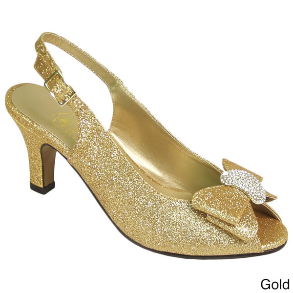 womens wide width gold dress shoes