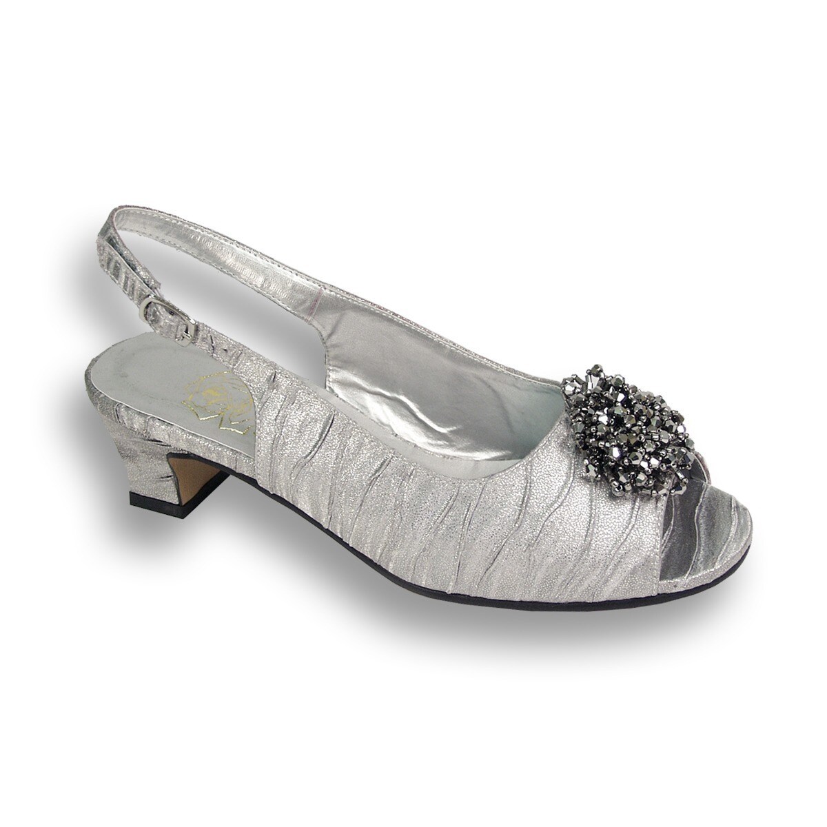wide silver pumps