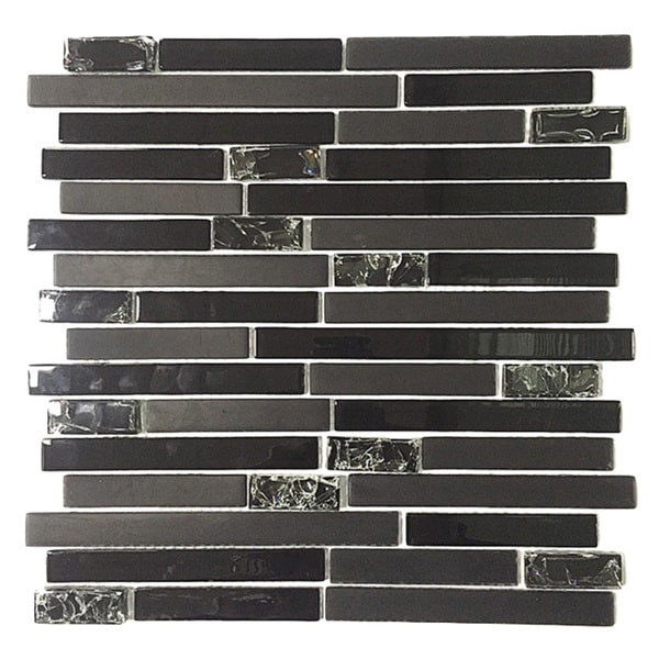Upscale Designs 12 Inch Black Gl Mesh Mounted Mosaic Wall Upscale Designs 12 Inch Black Gl Mesh Mounted Mosaic Wall Tile 6 Sheets Free Shipping Today 11138263
