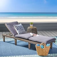 Ariana Acacia Outdoor Wood Chaise Lounge with Cushion by Christopher Knight Home