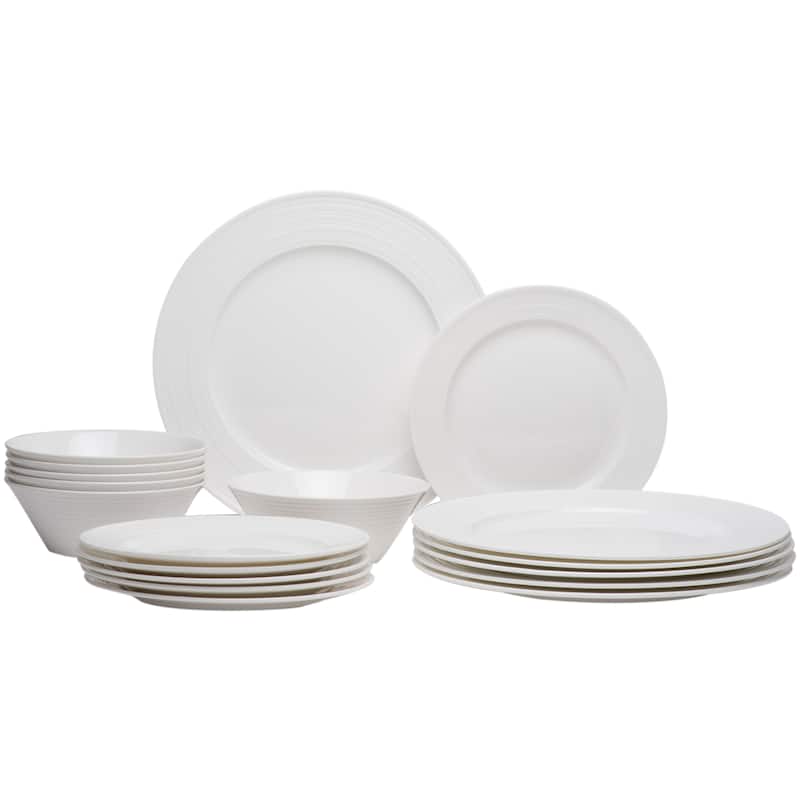 Vanilla Swirl Bone China 18-piece Dinner Set