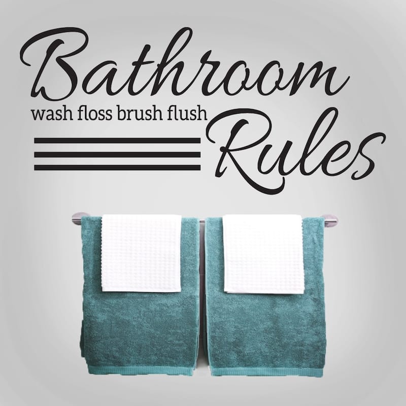 Bathroom Rules 48 x 22-inch Wall Decal - Bed Bath & Beyond - 11138692