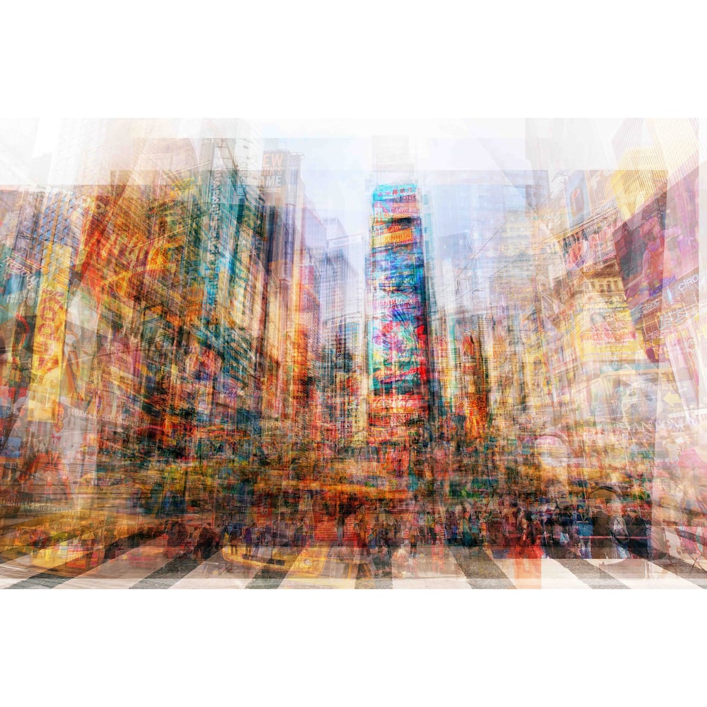 Marmont Hill - New York Times SQ Painting Print on Canvas - Multi-Color