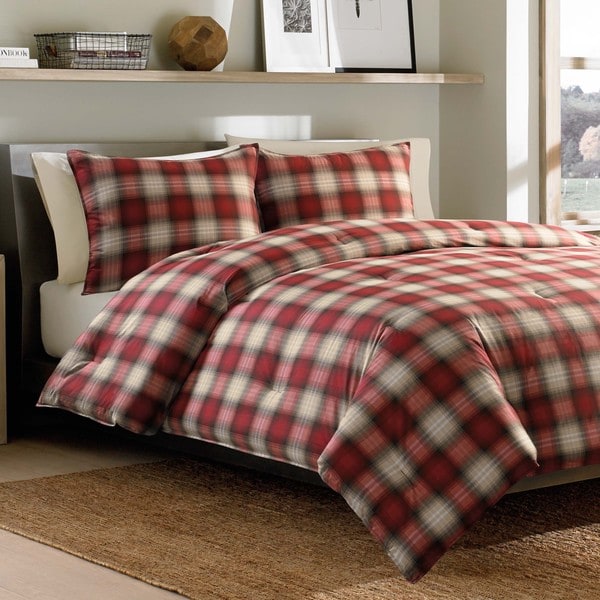 Shop Eddie Bauer Navigation 3-piece King Size Plaid Cotton ...