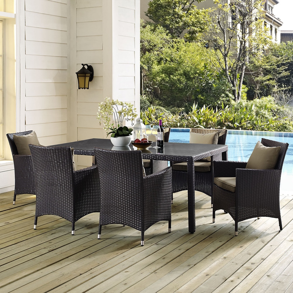 modway summon outdoor patio dining table