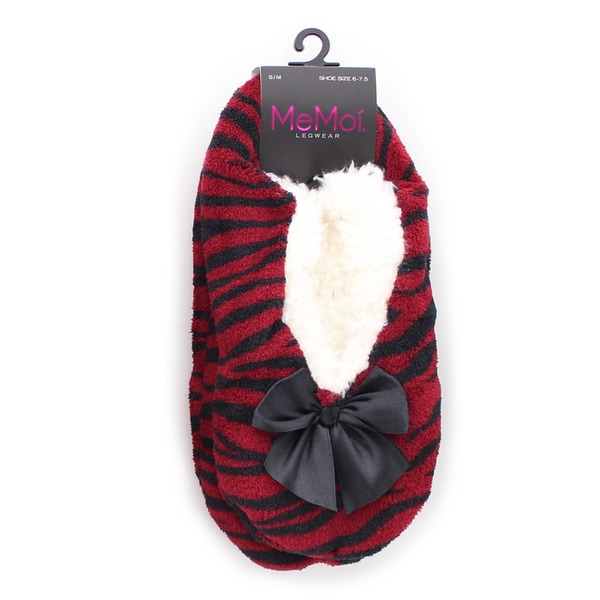 Shop Memoi Women's Zebra Fluff Sherpa Lined Slipper Free Shipping On