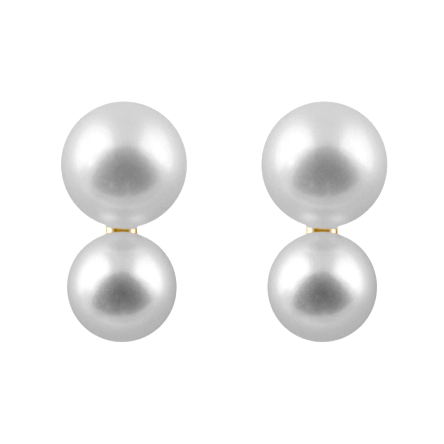 double pearl stud earrings