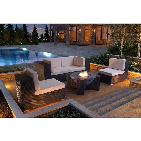 Shop Havenside Home Cancun Grey Propane Fire Pit Overstock