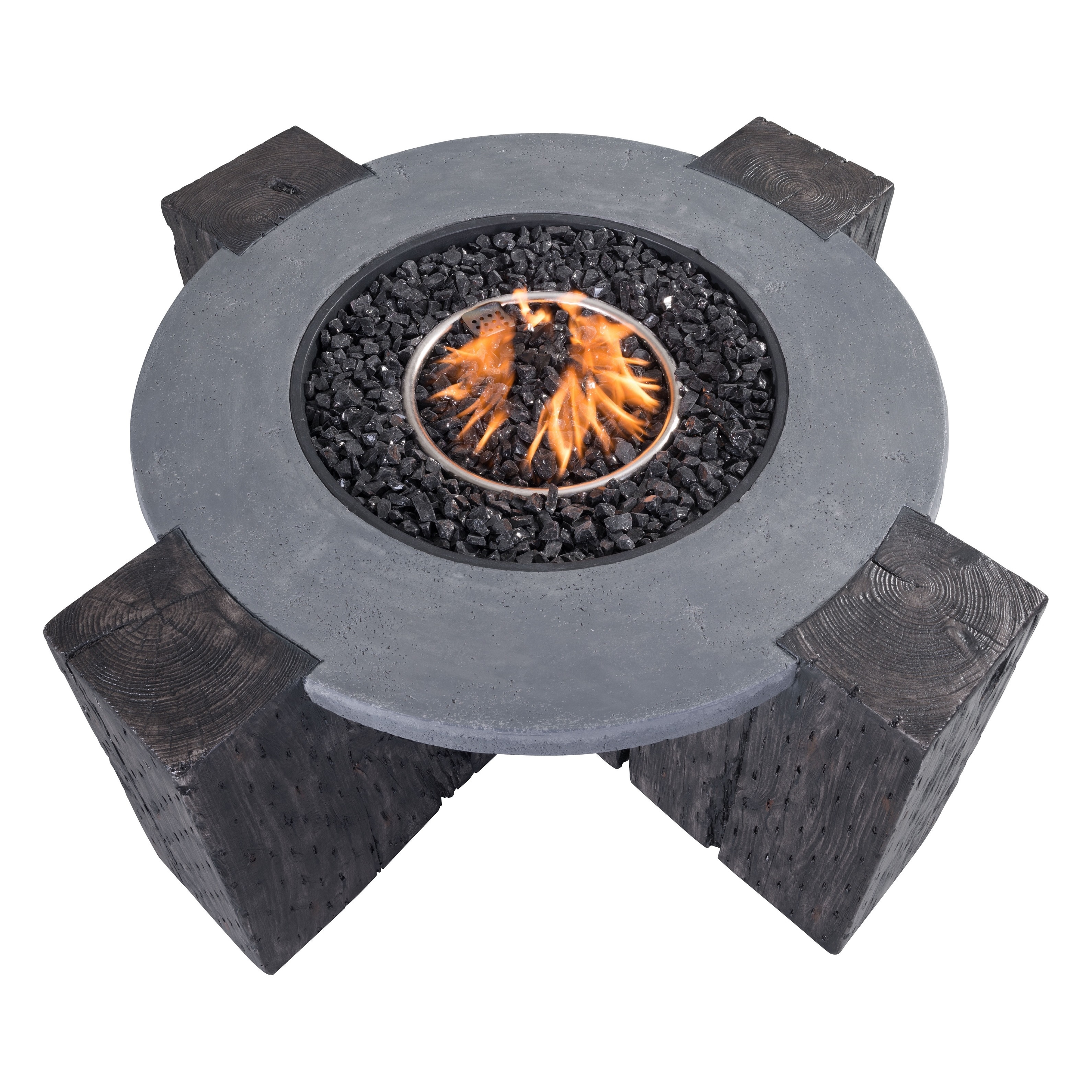 Shop Havenside Home Cancun Grey Propane Fire Pit Overstock