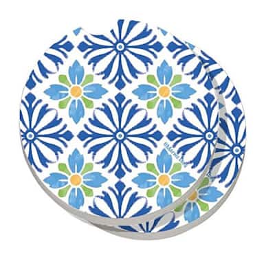 Counterart Absorbent Stone Car Coaster Mediterranean (Set of 2) - 4x6