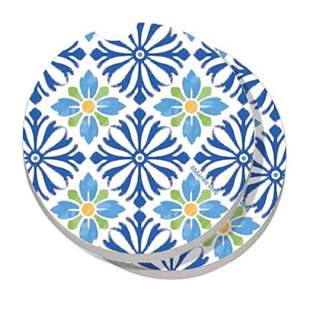 Counterart Absorbent Stone Car Coaster Mediterranean (Set of 2) - 4x6