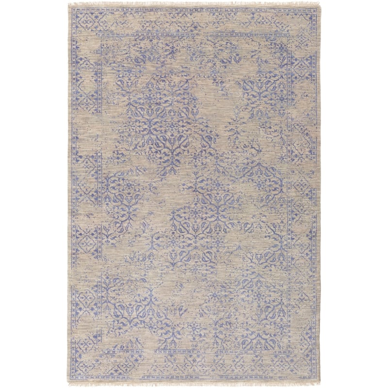 Hand Knotted Brandywine Wool Area Rug - 5'6" x 8'6" - Cobalt