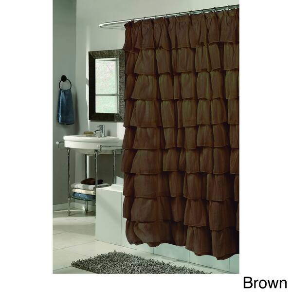 Shop Carmen Polyester Ruffled Shower Curtain Free Shipping On
