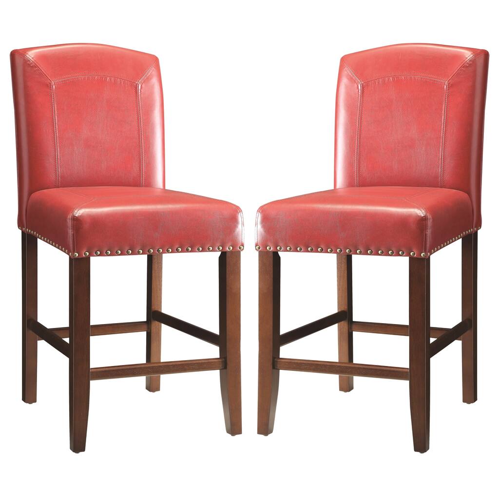 Horizon Red Parson Style Counter Height Stools (Set of 2)