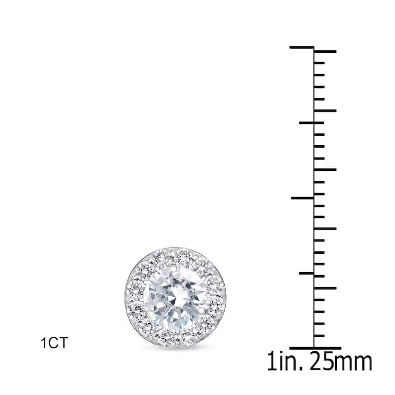 Auriya 1/2 to 2ctw Round Halo Diamond Stud Earrings 14k White Gold (H-I, SI1-SI2)