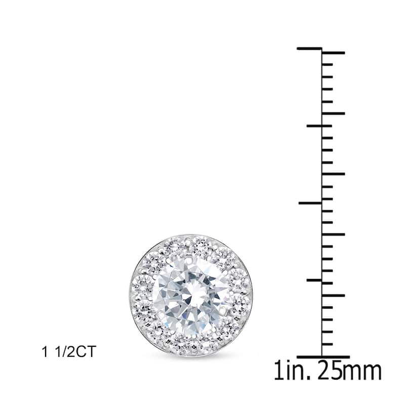 Auriya 1/2 to 2ctw Round Halo Diamond Stud Earrings 14k White Gold (H-I, SI1-SI2)