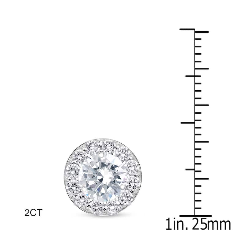 Auriya 1/2 to 2ctw Round Halo Diamond Stud Earrings 14k White Gold (H-I, SI1-SI2)
