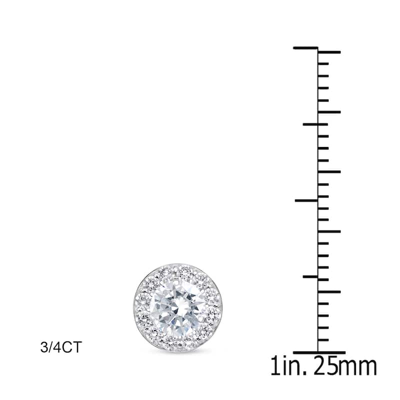 Auriya 1/2 to 2ctw Round Halo Diamond Stud Earrings 14k White Gold (H-I, SI1-SI2)