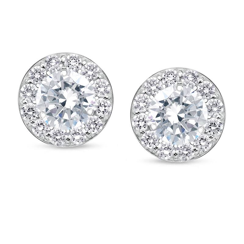 Auriya 1/2 to 2ctw Round Halo Diamond Stud Earrings 14k White Gold (H-I, SI1-SI2)