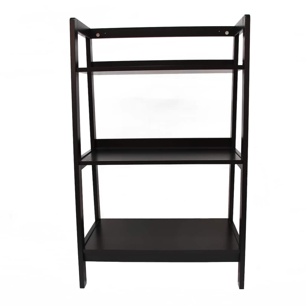 Adeco Espresso 3-shelf Wide Shelving Unit