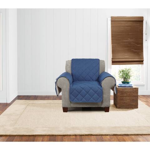 Sure Fit Quilted Denim Sherpa Chair Furniture Protector
