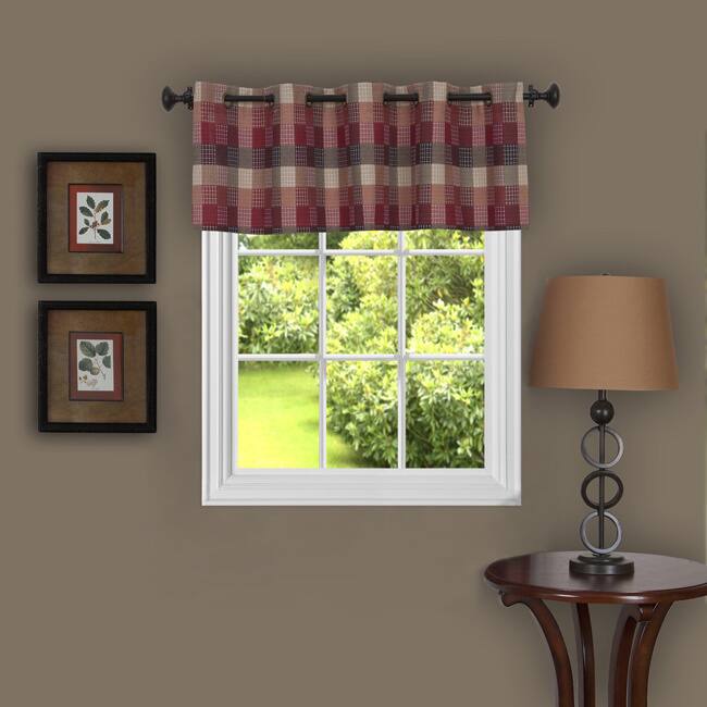 Achim Harvard Burgundy Grommet Valance - 58x14 - Burgundy