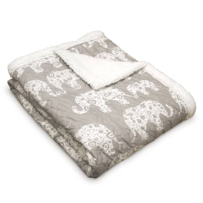 Taylor & Olive Ever-Tru Elephant Parade Soft Sherpa Throw