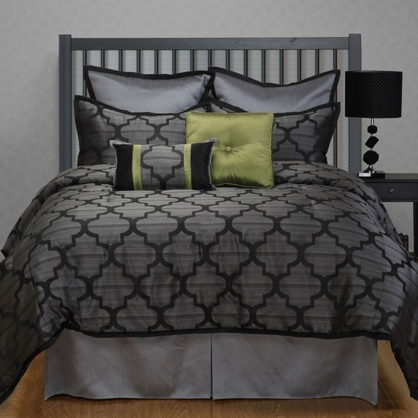 Nanshing Alhambra Grey Jacquard 8-piece Comforter Set