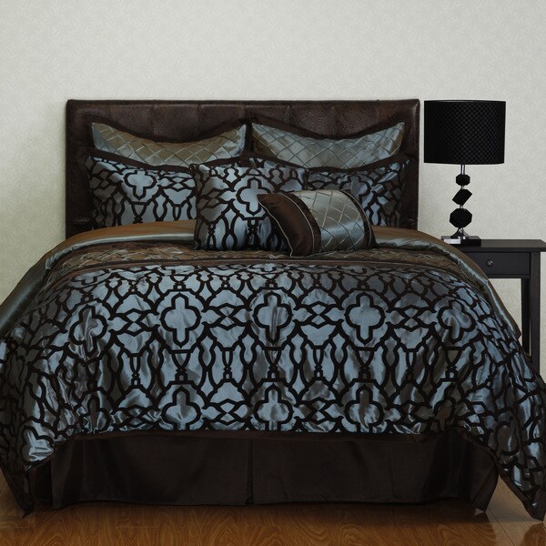 Nanshing Jordan Blue Medallion 8-piece Comforter Set