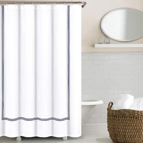 Echelon Home Three Line Hotel Collection Matelasse Shower Curtain