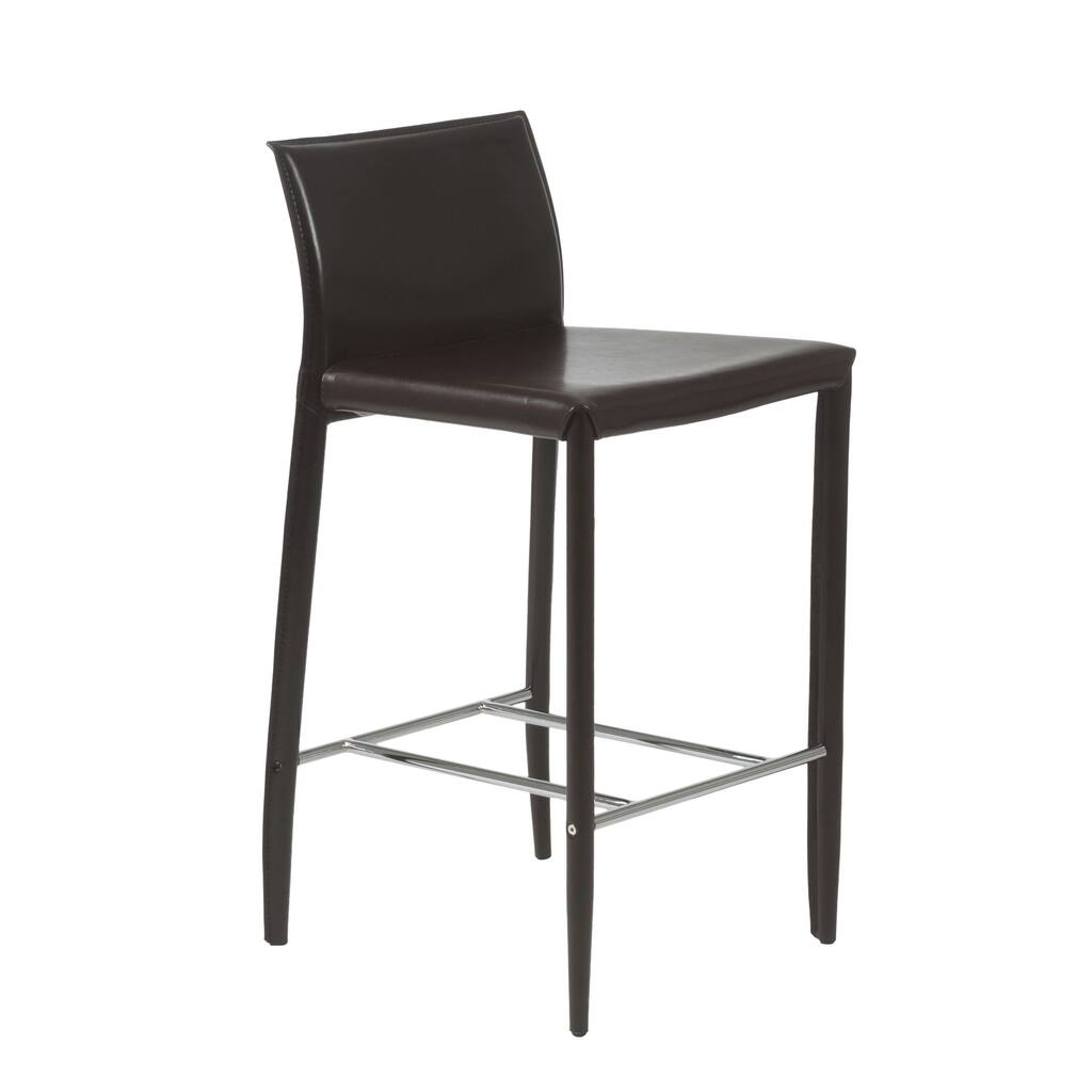 Shen 25.99-inch Brown/ Chrome Counter Stool (Set of 2)