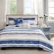preview thumbnail 1 of 29, Madison Park Anchorage 6 Piece Printed Quilt Set with Throw Pillows Blue - Full - Queen
