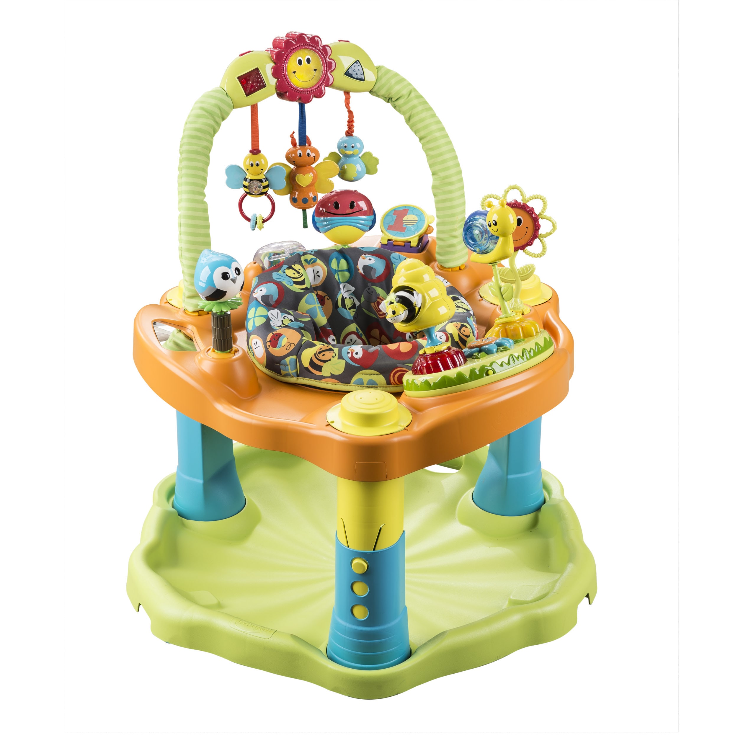 evenflo exersaucer orange and blue