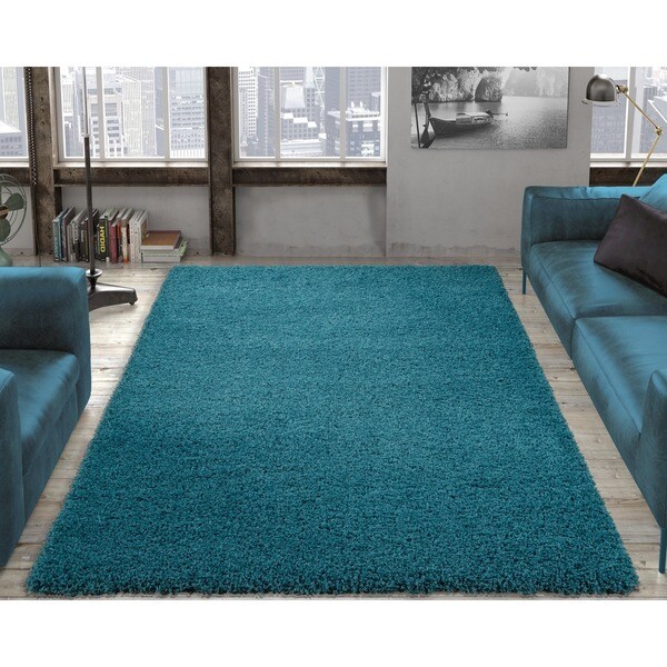 Ottomanson Soft Cozy Solid Color Contemporary Shag Area Rug