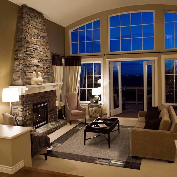 Shop Somette Amery Collection Metallic Grey Border Area Rug 5.3' x 7.