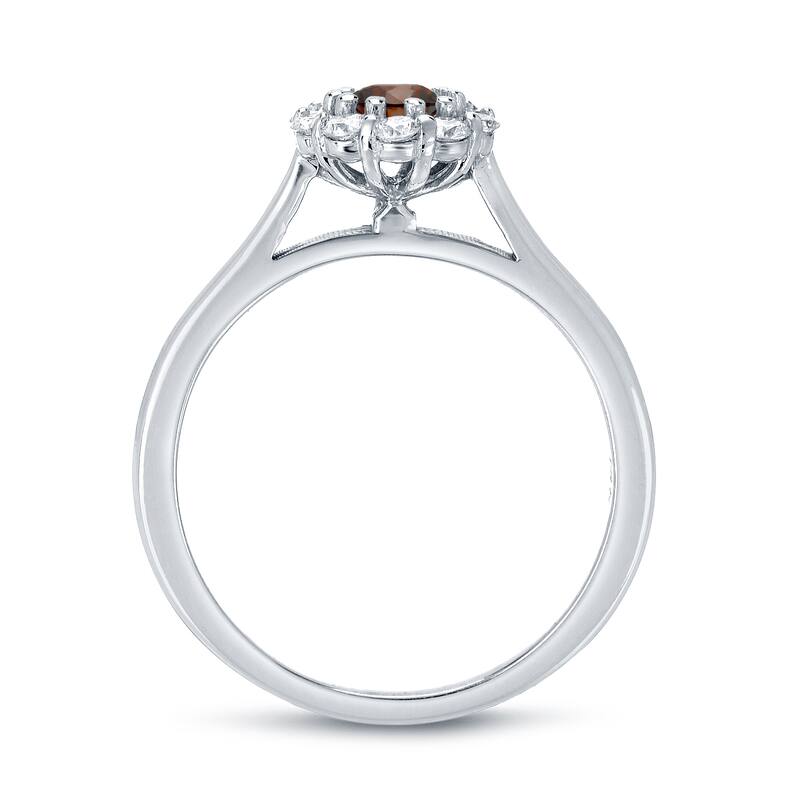 Auriya 14k Gold 1ctw Brown Diamond Halo Engagement Ring (H, I1-I2)