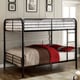 preview thumbnail 6 of 4, Wila Modern Full over Full Metal Bunk Bed with Ladder by Furniture of America Black