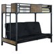 preview thumbnail 3 of 6, Jown Transitional Black Twin Metal Naillhead Futon-base Loft Bed by Furniture of America