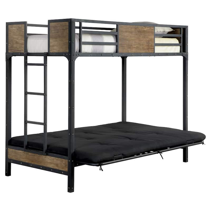 Jown Transitional Black Twin Metal Naillhead Futon-base Loft Bed by Furniture of America