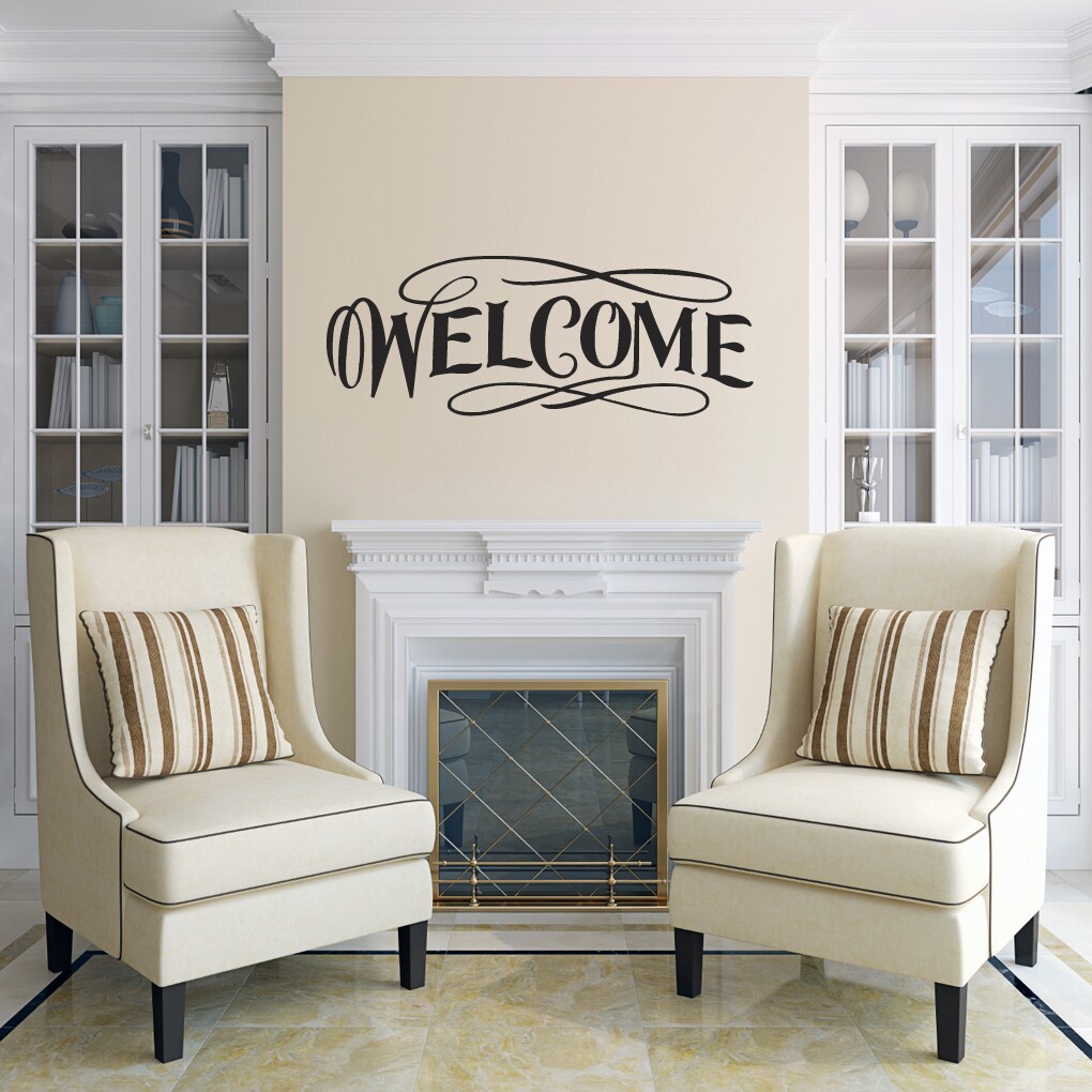 Shop Fancy Welcome Wall Decal 20 Inch Wide X 8 Inch Tall On Sale