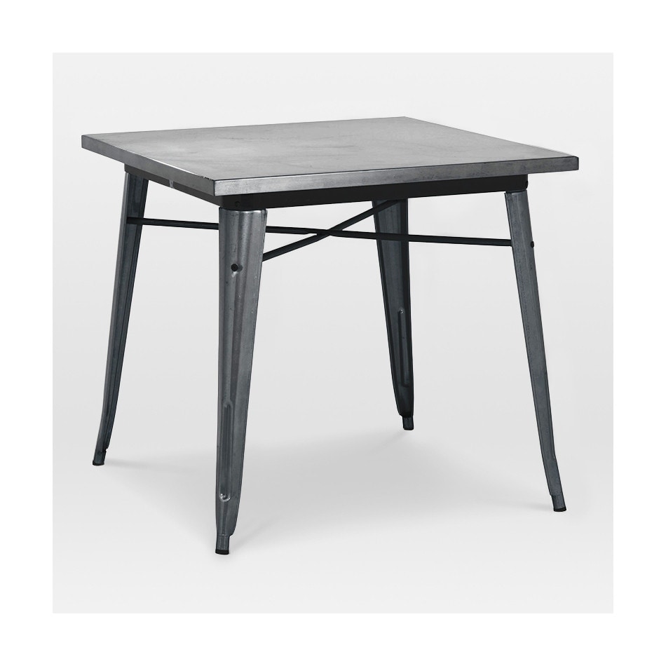 Amalfi Dark Gunmetal Steel Dining Table 30 Inch Grey Amalfi Dark Gunmetal Steel Dining Table 30 Inch Grey