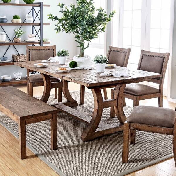 Shop Furniture Of America Sail Industrial Pine Solid Wood Dining
