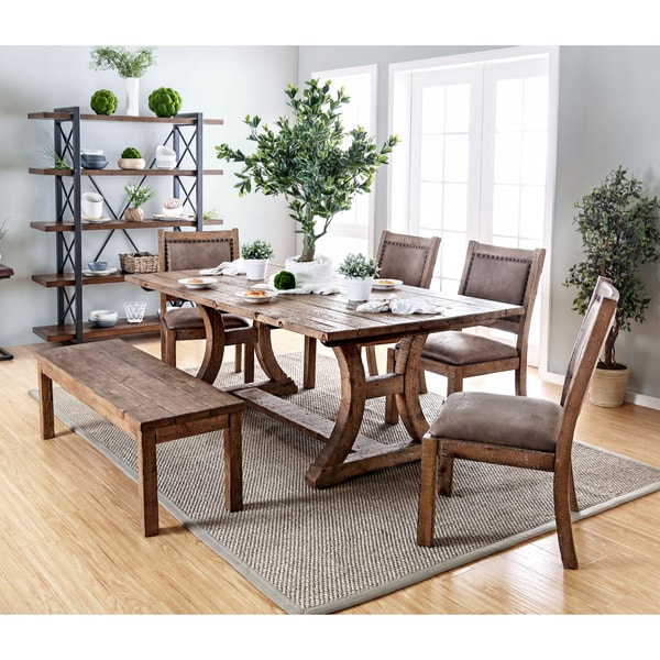 Shop Matthias Industrial Rustic Pine Dining Table by FOA ...