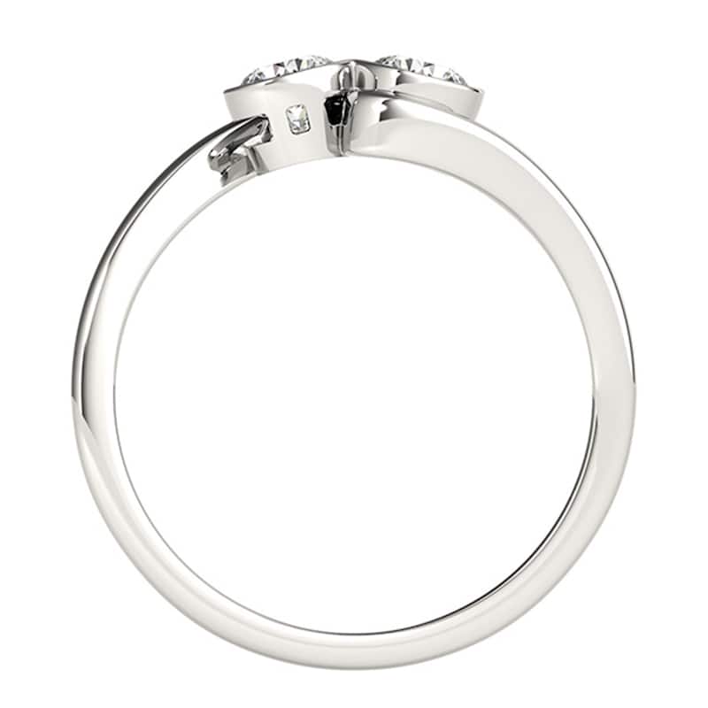 Auriya 14k Gold 1/4 carat TW Round Bezel-set 2-Stone Diamond Engagement Ring