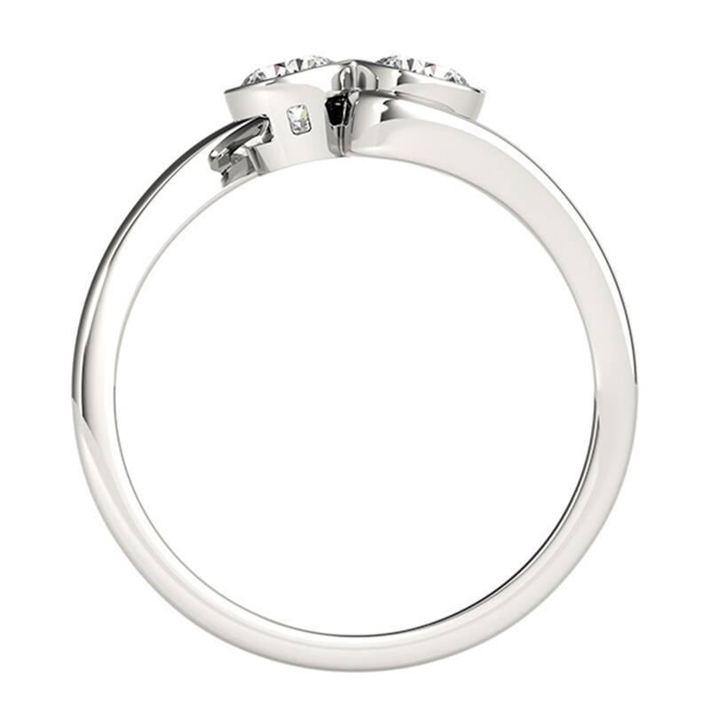 Auriya Round 1ct TDW Bezel Set Diamond 2-Stone Engagement Ring 14K Gold