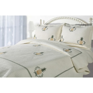 Casual Living Embroidered Pineapple 3 piece Quilt Set   18147604