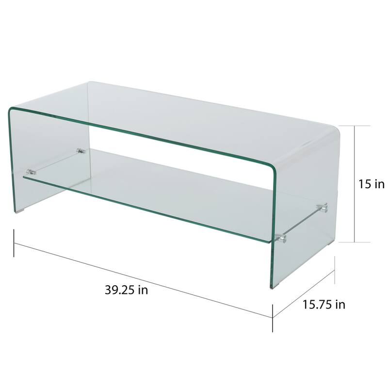 Ramona Glass Entertainment TV Console Stand with Shelf by Christopher