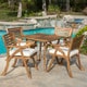 preview thumbnail 13 of 11, Outdoor Hermosa 5-piece Wood Dining Set by Christopher Knight Home