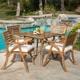 preview thumbnail 12 of 11, Outdoor Hermosa 5-piece Wood Dining Set by Christopher Knight Home