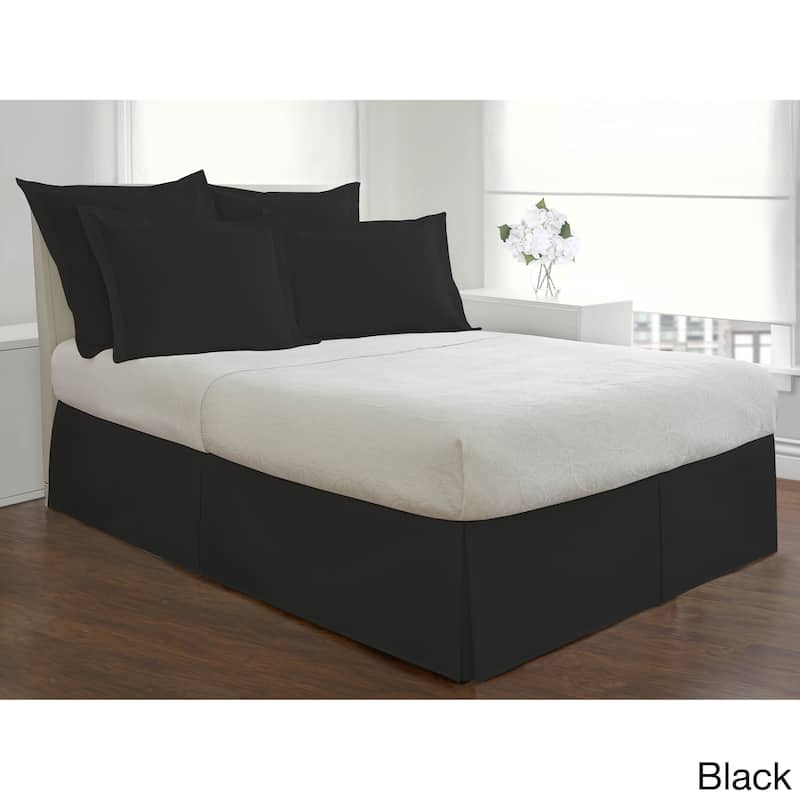 Basic Microfiber Tailored Bedskirt with 14-inch Drop - Twin - Black